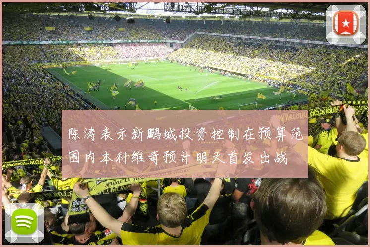 陈涛表示新鹏城投资控制在预算范围内本科维奇预计明天首发出战